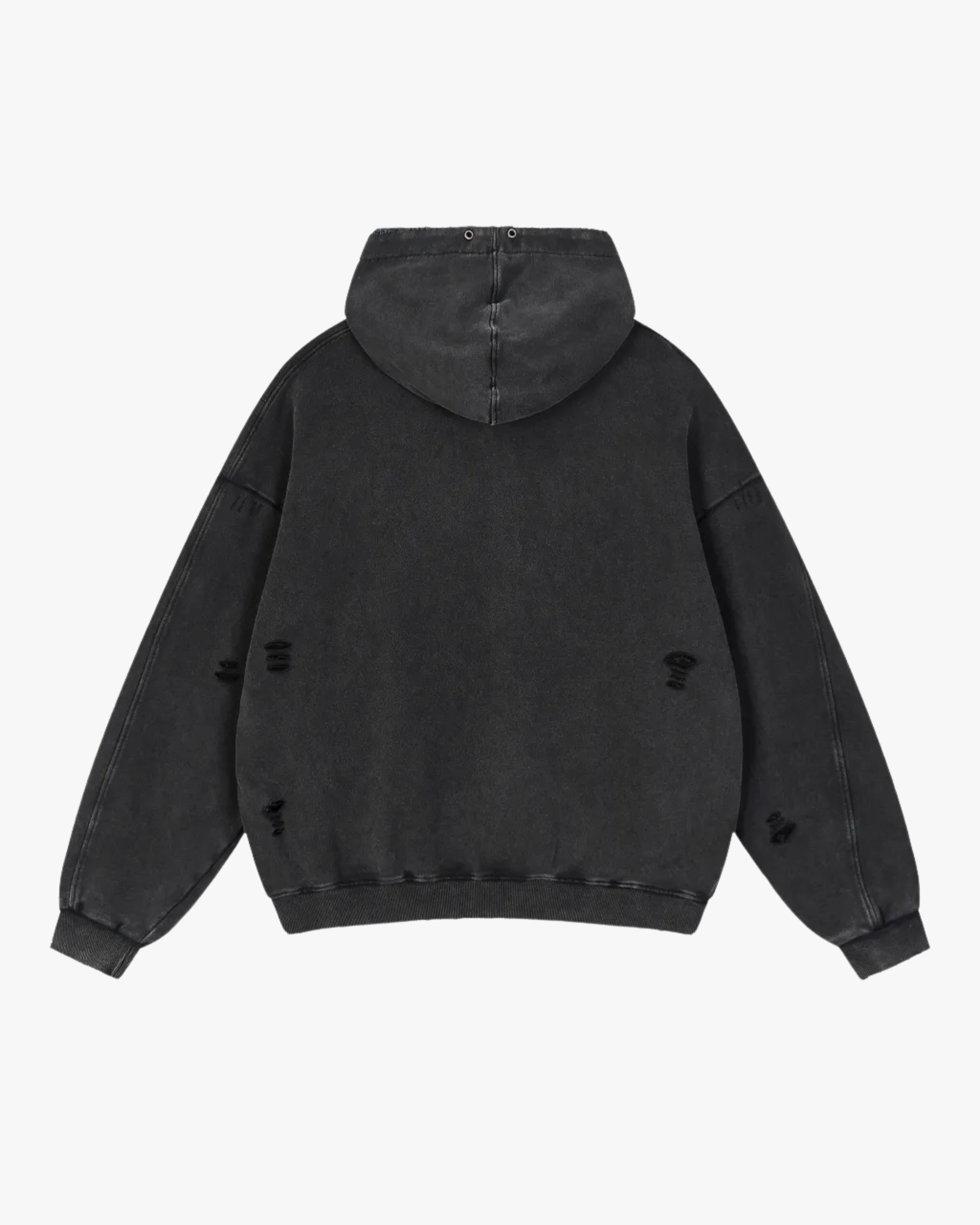 Distressed Panel Hoodie