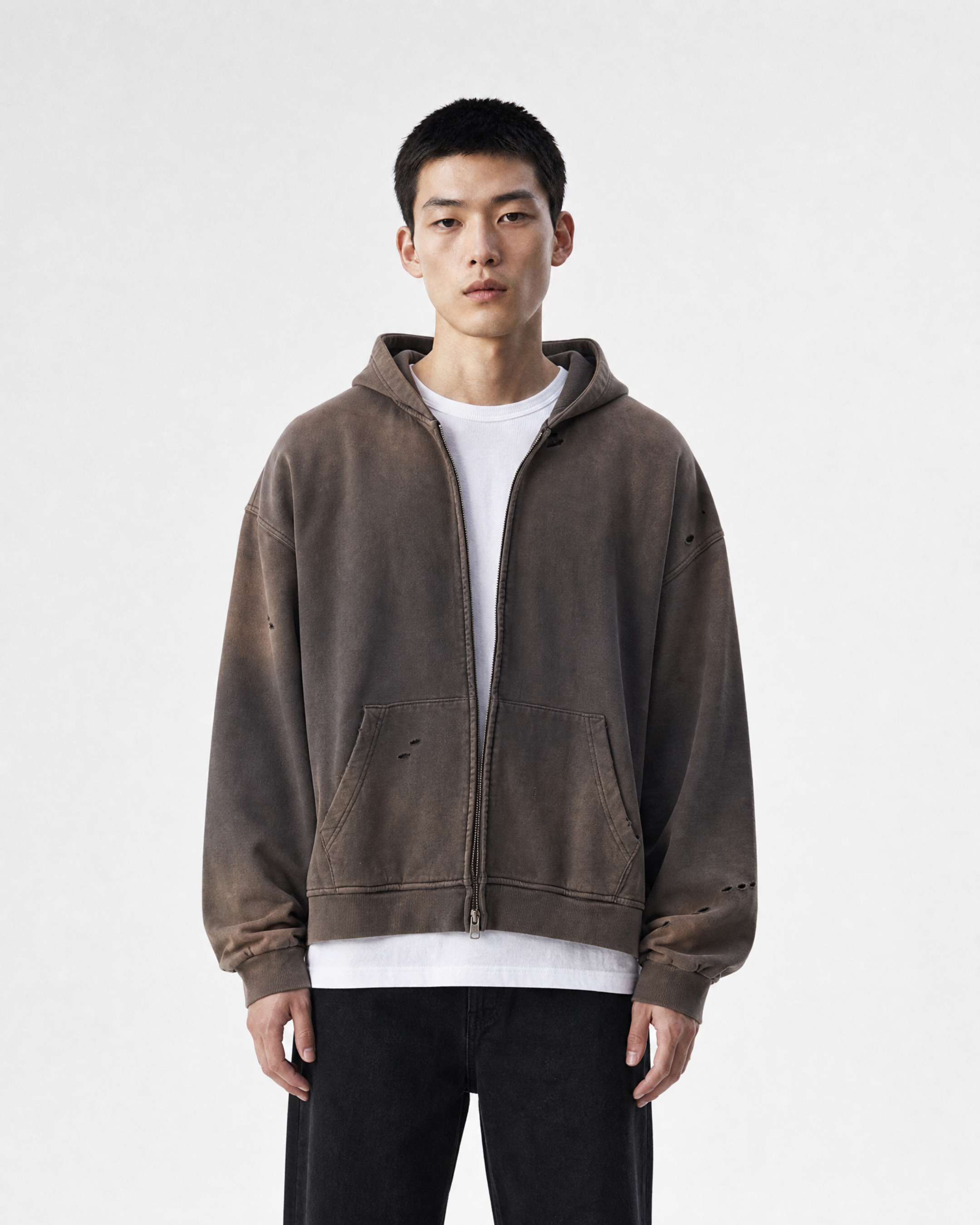 Hand Frayed Hoodie