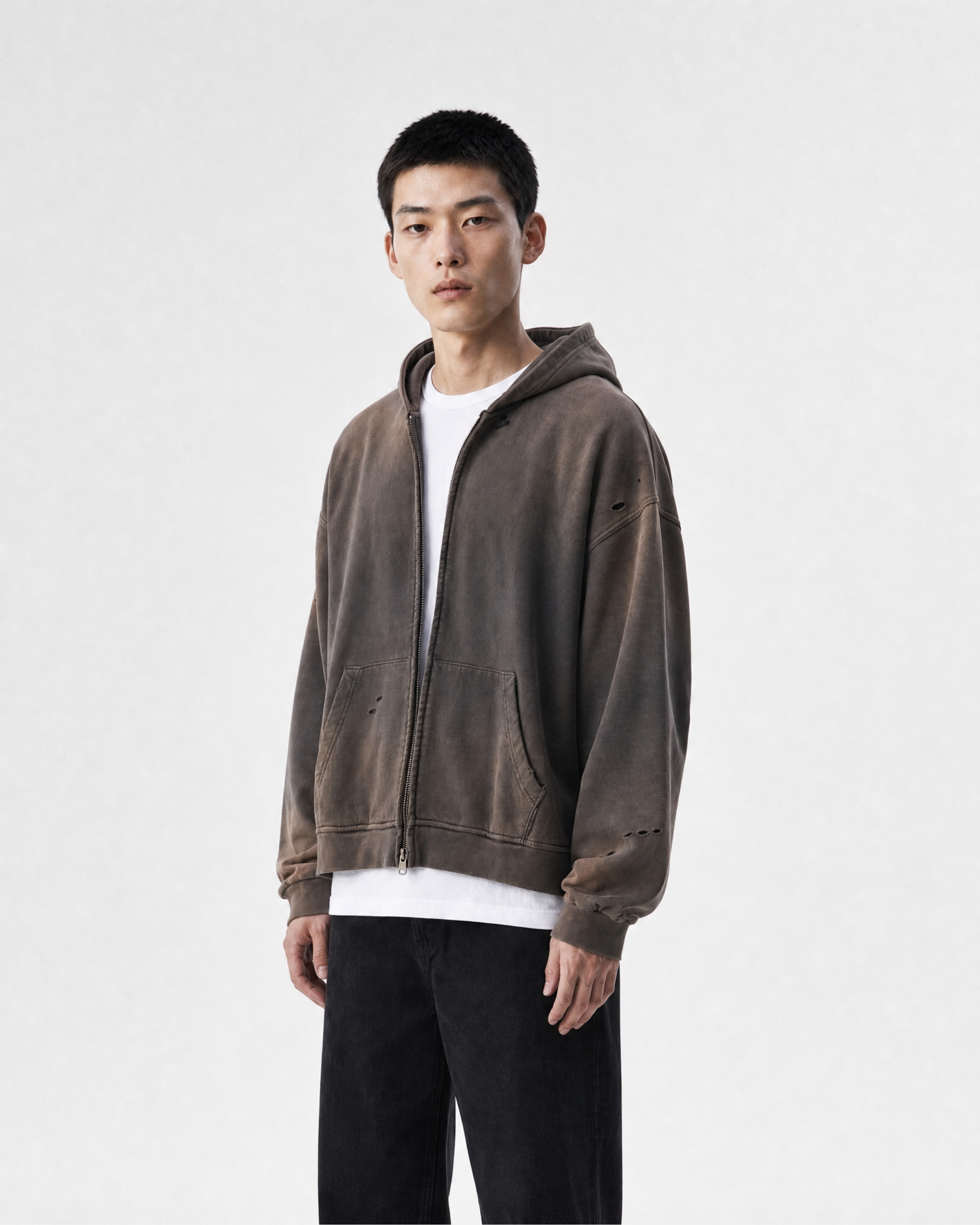 Hand Frayed Hoodie