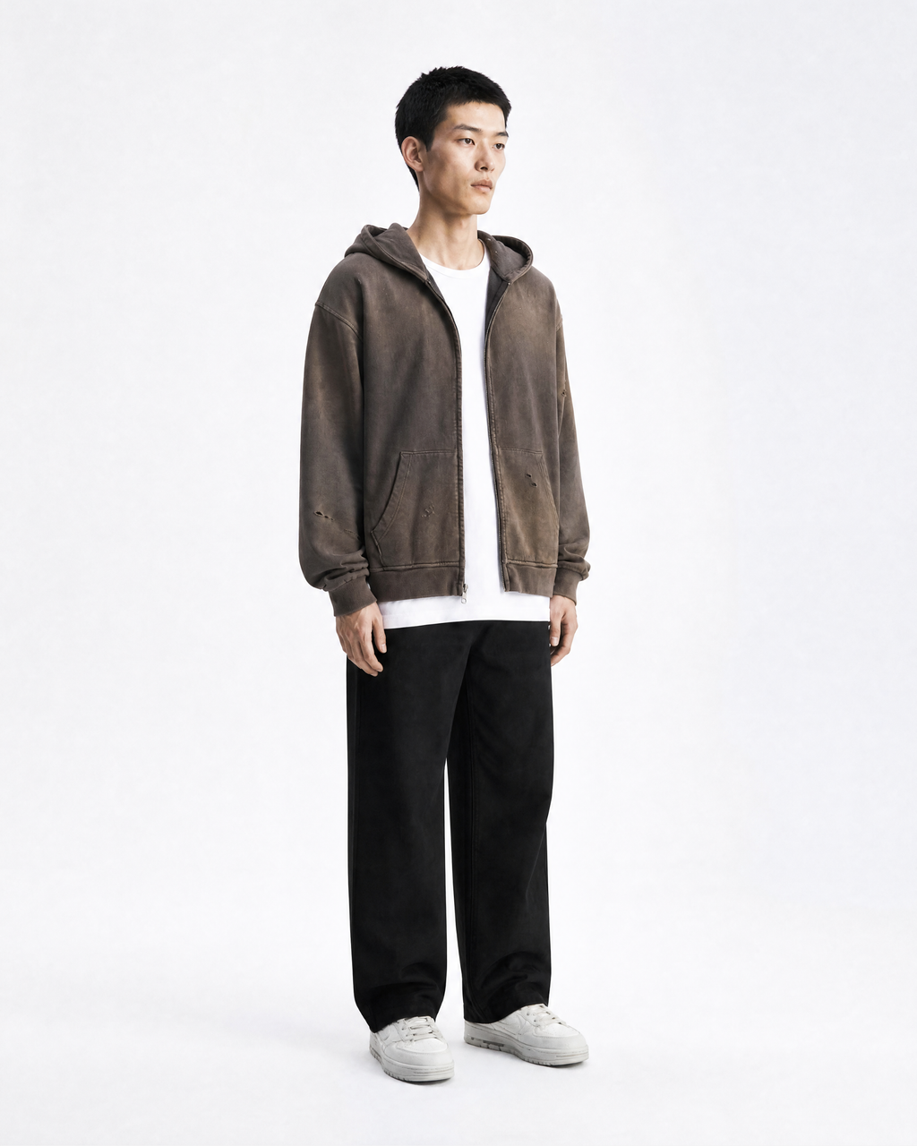 Hand Frayed Hoodie