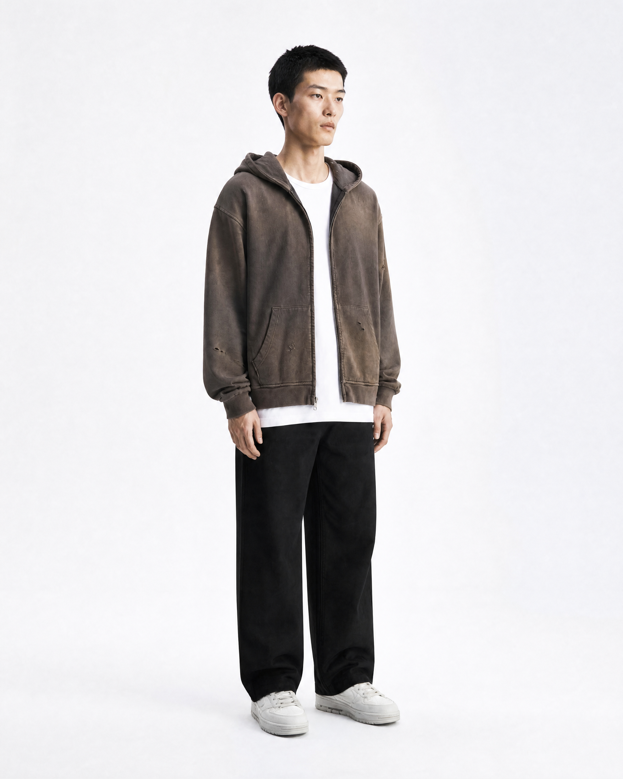 Hand Frayed Hoodie