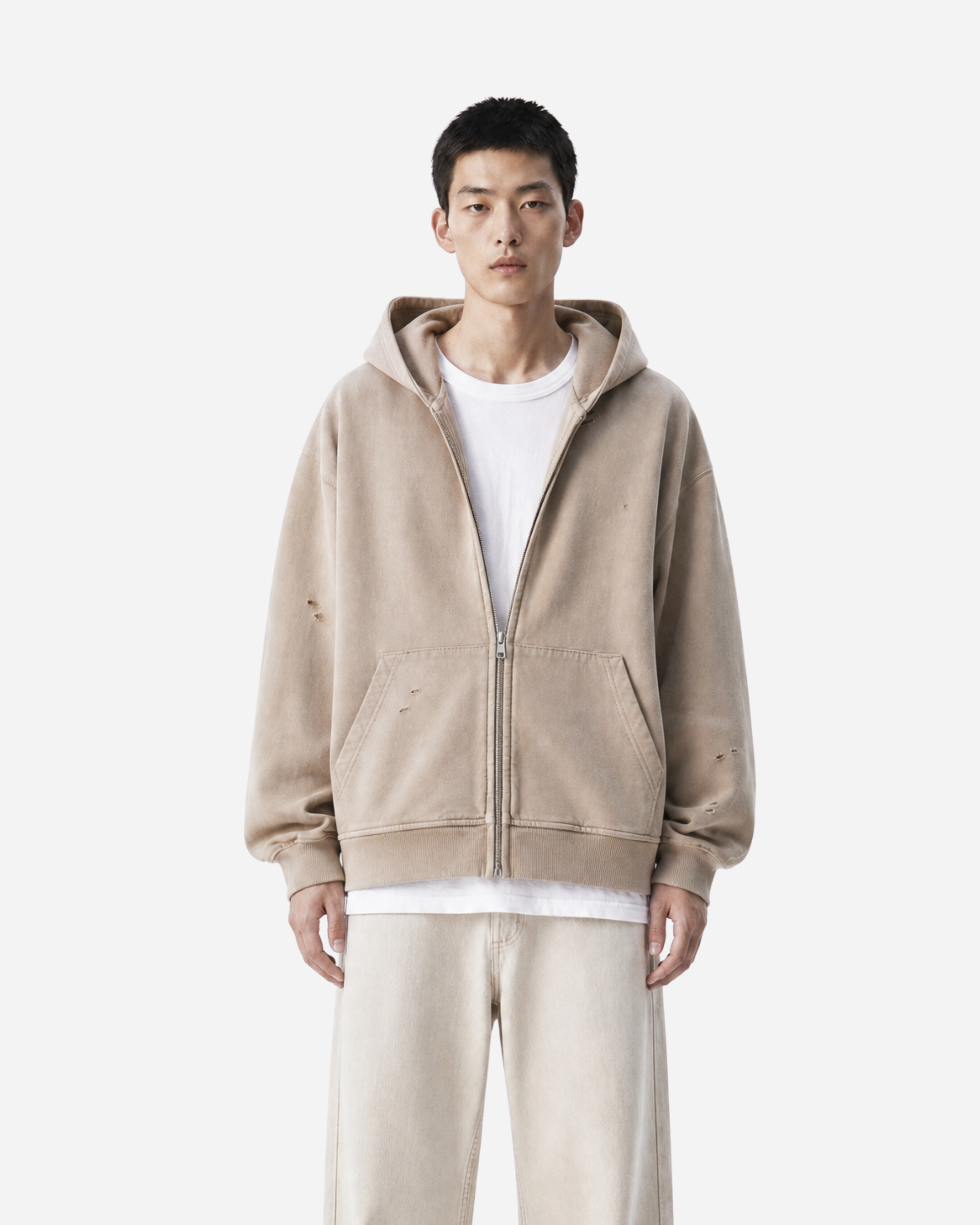 Hand Frayed Hoodie