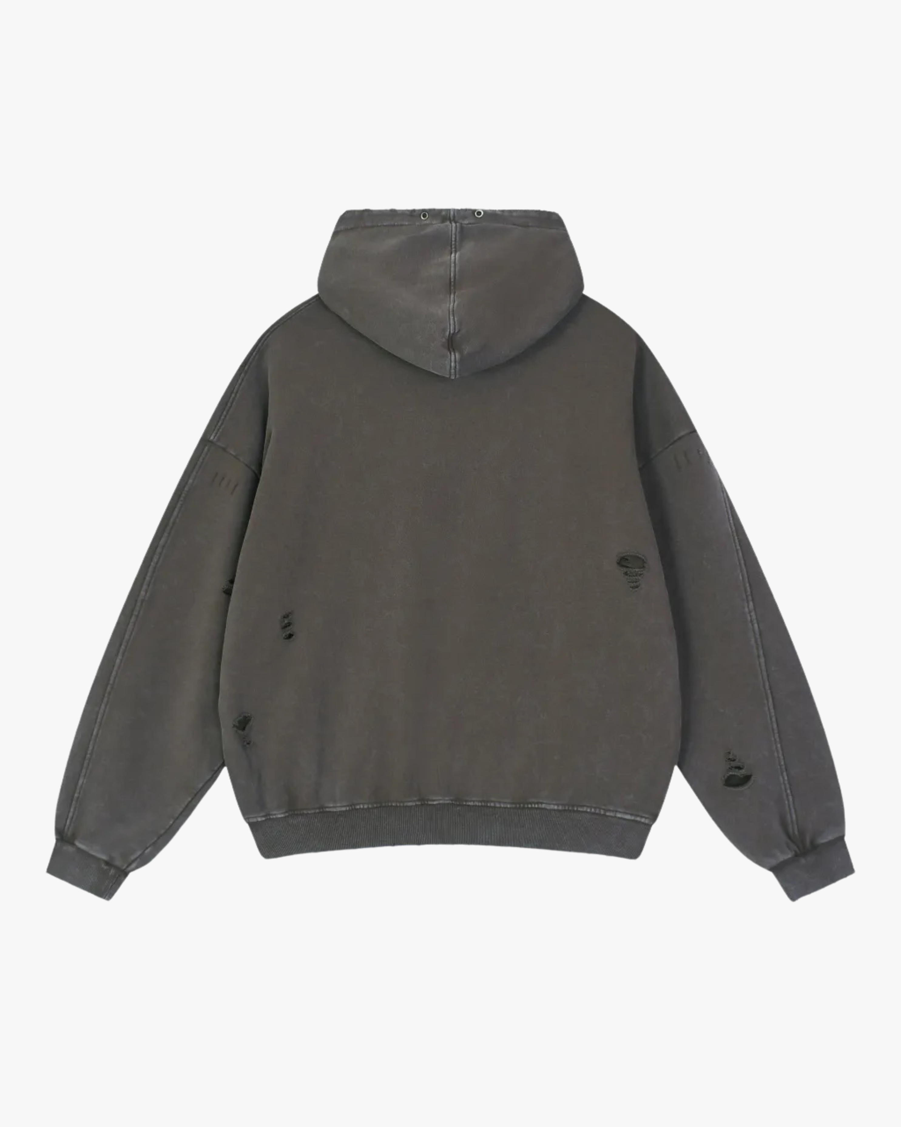 Distressed Panel Hoodie